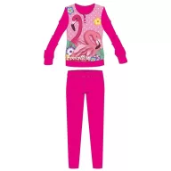   Flamingó téli vastag gyerek pizsama - pamut flanel pizsama - pink - 104