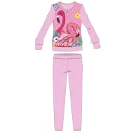   Flamingó téli vastag gyerek pizsama - pamut flanel pizsama - világosrózsaszín - 116