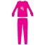 Flamingó téli pamut gyerek pizsama - interlock pizsama - pink - 128