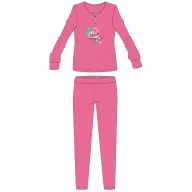   Flamingó téli pamut gyerek pizsama - interlock pizsama - rózsaszín - 98