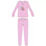   Flamingó téli pamut gyerek pizsama - interlock pizsama - világosrózsaszín - 116
