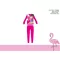 Flamingó vékony pamut gyerek pizsama - jersey pizsama - pink - 122