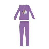   Disney Jégvarázs téli pamut gyerek pizsama - interlock pizsama - sötétlila - 122
