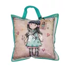 Gorjuss párna, díszpárna - 40x40 cm - beige-lila