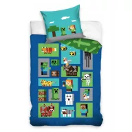   Minecraft 100% pamut ágyneműgarnitúra 160x200cm ágyneműhuzat + 70x80cm párnahuzat