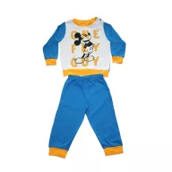   Hosszú vékony pamut baba pizsama - Mickey egér - One fly guy felirattal - Jersey - középkék - 98