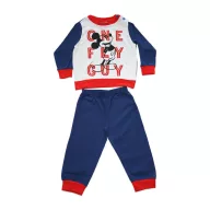  Hosszú vékony pamut baba pizsama - Mickey egér - One fly guy felirattal - Jersey - sötétkék-piros - 98