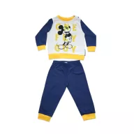   Hosszú vékony pamut baba pizsama - Mickey egér - One fly guy felirattal - Jersey - sötétkék-sárga - 98