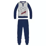   Disney Mickey egér férfi vékony pamut pizsama - jersey pizsama - világosszürke-sötétkék