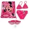 Disney Minnie Egér 3 részes strand szett (tornazsák+úszószemüveg+bikini fürdőruha szett)