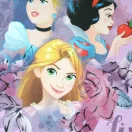 Téli pamut gyerek pizsama - Disney Hercegnők - világosrózsaszín - 116