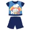 Snoopy rövid ujjú nyári pamut baba pizsama - sötétkék - 80