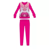  Unikornis téli pamut gyerek pizsama - interlock pizsama - Unicorns are real felirattal - pink - 104