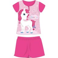   Unikornis nyári rövid ujjú gyerek pamut pizsama - jersey pizsama - pink