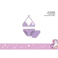   Unikornis kétrészes fürdőruha kislányoknak - bikini háromszög felsőrésszel - világoslila - 116