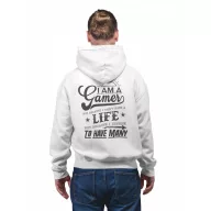   Gamer vagyok de nem azért mert nincs életem (2 féle) - Unisex Zipzáros Pulóver
