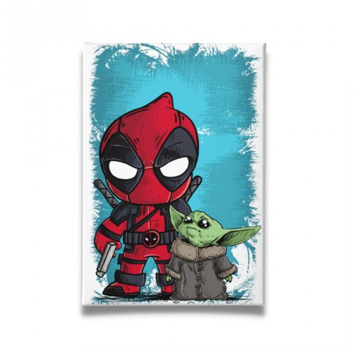 Deadpool és Baby Yoda - Vászonkép